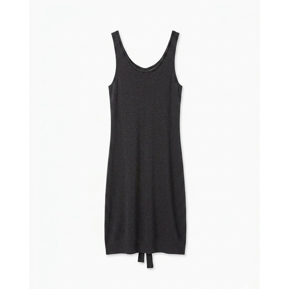 Inhabit Cotton Grey Tie Women's Medium Dress Workwear Staple Piece Capsule